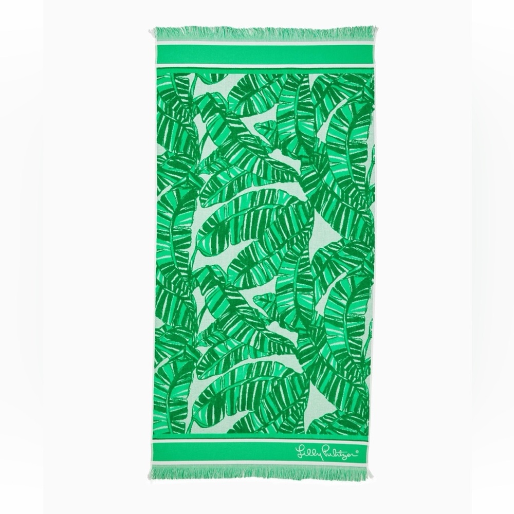 Lilly Pulitzer Green Leaf Print Towel